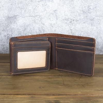 Handmade Mens Leather Wallet Genuine Leather Designer Trifold Vintage Personalised Men's Billfold Male Wallets