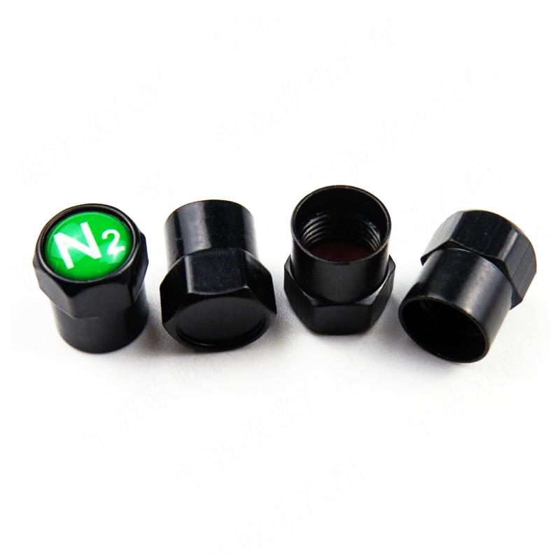 4X New N2 Car General Tire Cap Nitrogen Green Copper Tire Stem Valve Caps Covers  Auto Accessories Tire Wheel Rim Dust Cover