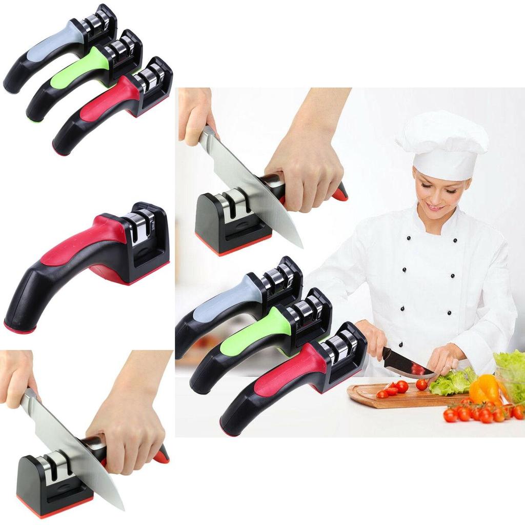 Stages For 2 Kitchen Knife Sharpener Sharpening Stone Tools Carbide Ceramic