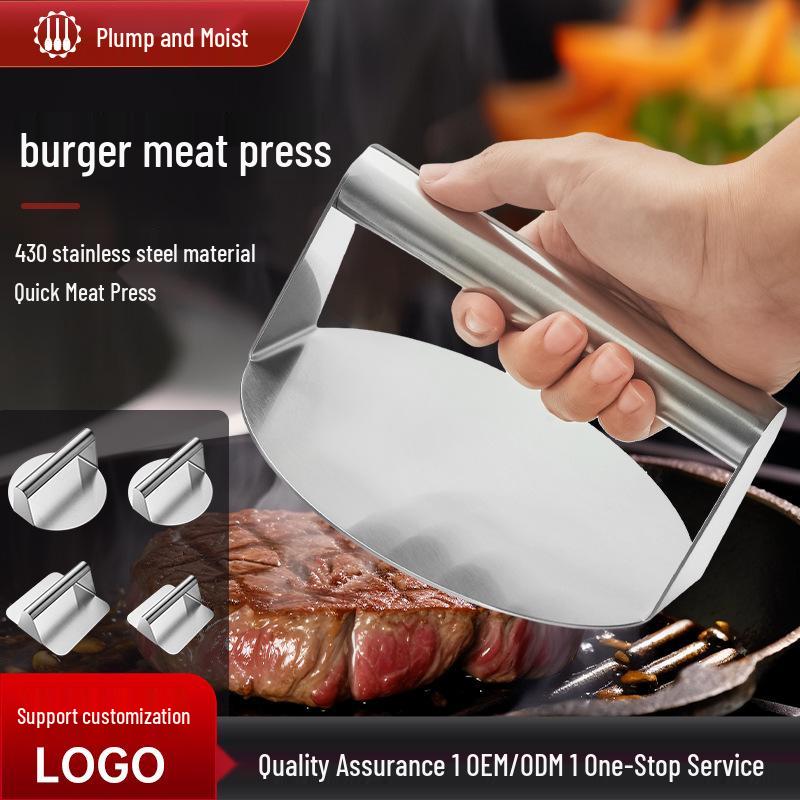 Stainless Steel 430 Manual Hamburger Patty Press for Home Use