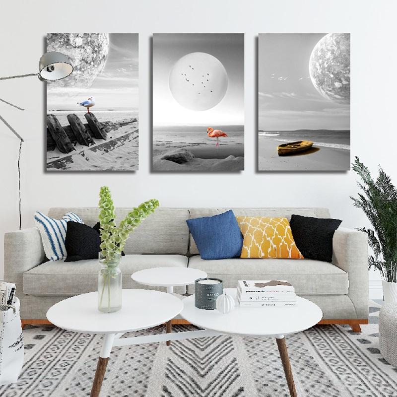 Abstract Poster Bright Color In Gray World Picture Canvas Painting For Living Room Home Wall Art Aisle Painting Modern Decor