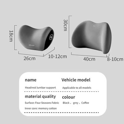 Car Neck Pillow Memory Foam Protective Lumbar Support Backrest Relieves Pressure Breathable Car Headrest Pillow Car Assesories