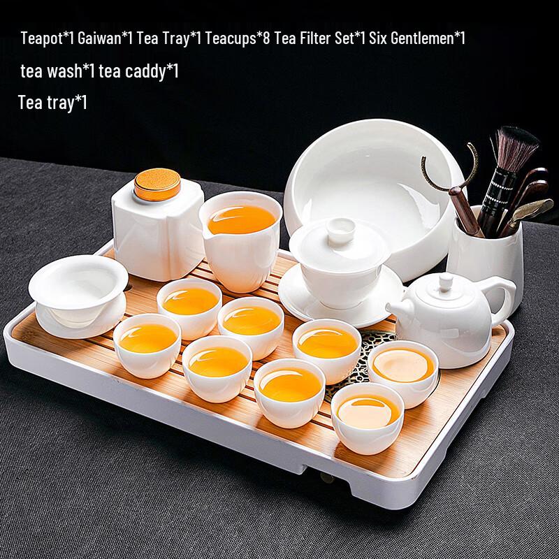 Dehua White Ceramic Kung Fu Tea Set
