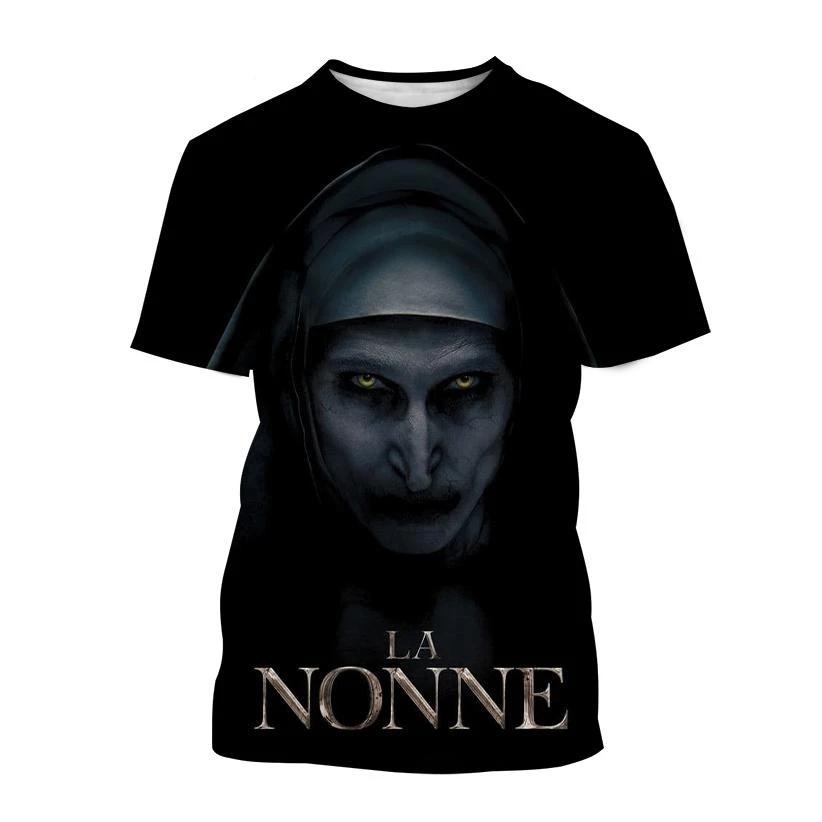 Halloween Fashion Ghost Valak Horror Movie Nun 3D Printed T-shirt Men's and Women's Holiday Tops Casual Tops for Children
