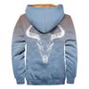 Men's Print Long Sleeve Pocket Coat Fashion Plus Velvet Overcoat