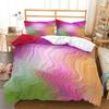 Copripiumino Sfumato Arcobaleno Set Biancheria da Letto Queen Cielo Stellato Colorato Copripiumino Geometrico Astratto in Microfibra con Federe