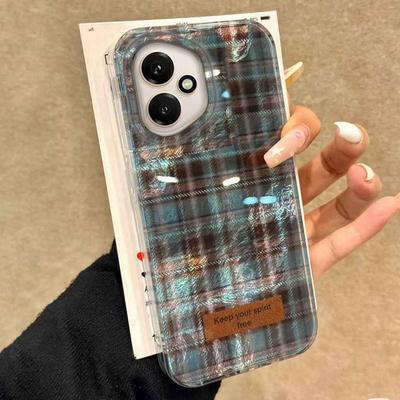Hnedý mriežkovaný vzor Puzdro na telefón pre Honor 400 200 90 Smart Pro Magic7 6 70 Lite X9a X9c X9b X8b X8a X8c X7c X7b X6c Kryt