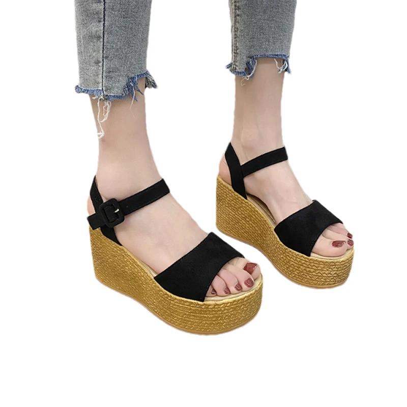 Wedges Platform Women Sandals Summer High Heels Shoes Woman 2025 New Comfort Beach Pumps Open Toe Plus Size 42 Sandalias Mujer