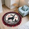 Christmas Deer Pattern Round rug,Carpet Rug for Living Room Bedroom Playroom ,Non-slip Floor Mat,Holiday Gifts and Birthday Gifts.