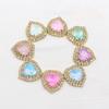10 Pieces of High-end 21 * 22MM Inlaid Mocha Peach Heart Diamonds, Suitable for Weddings, Bow Decorations, and Invitation Letter