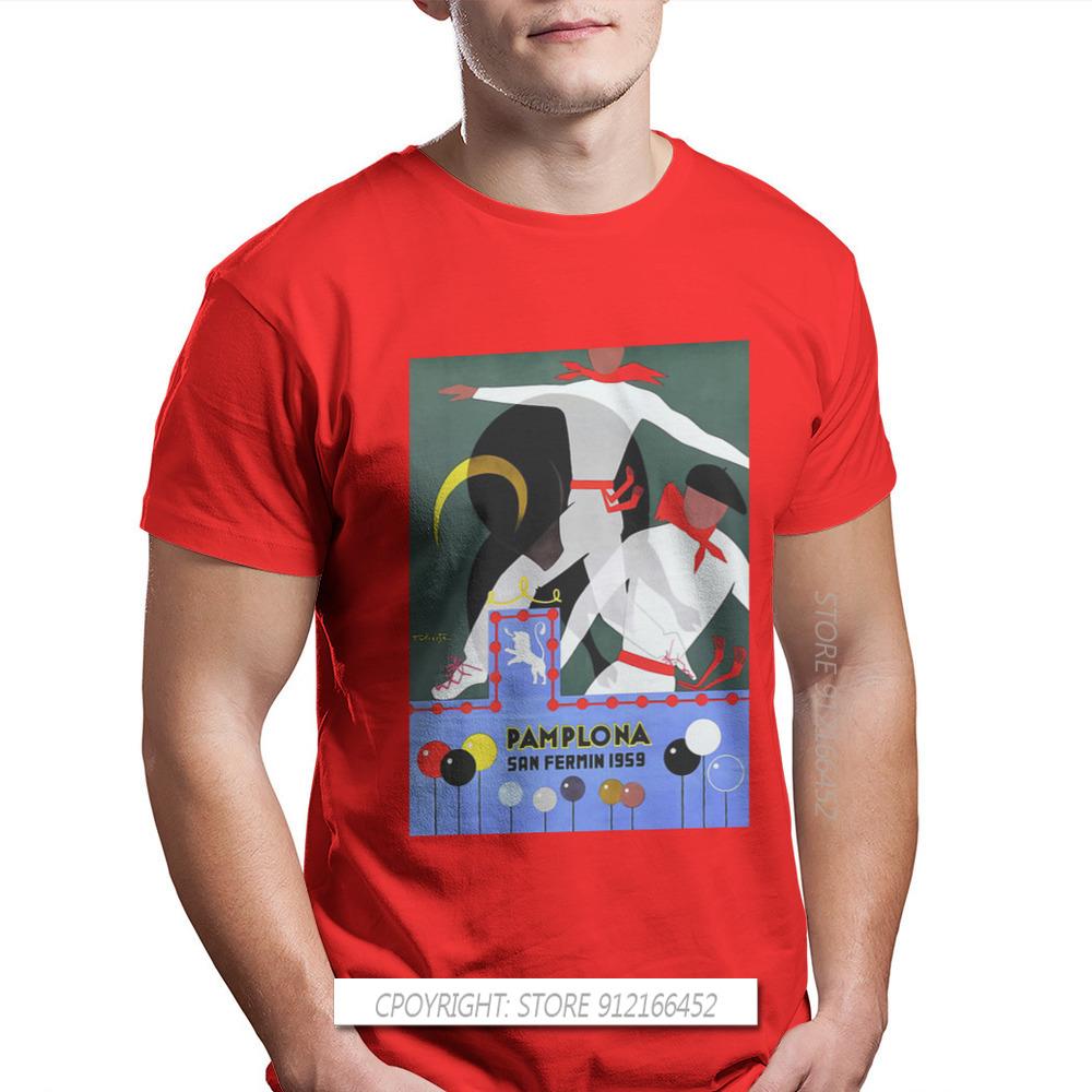 1959 Памплона Фестиваль Сан-Фермин Футболки Коррида Испанский Стиль Коррида Мужская Ткань Уличная Одежда Базовая Футболка Большой Размер S