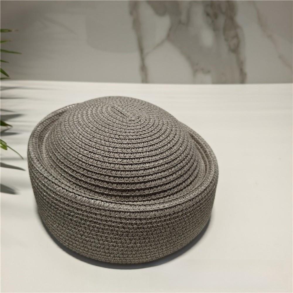 Retro Style Painter Beret Artistic Design Woven Straw Hat Elegant Straw Sun Hat Women