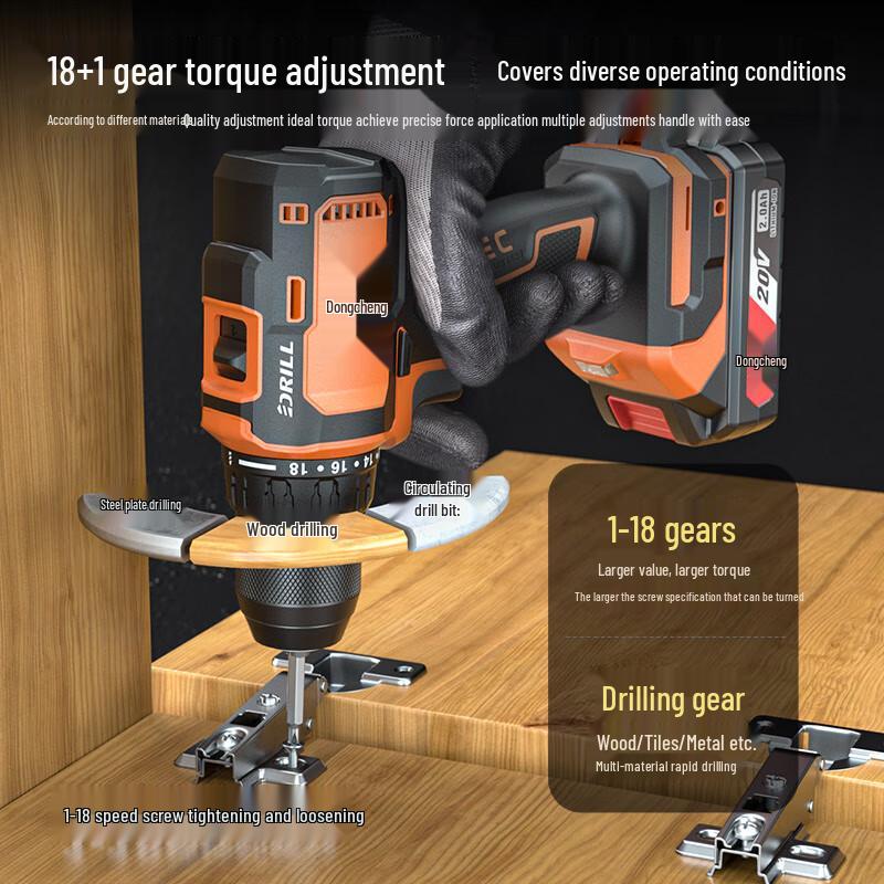 Dongcheng 20V Cordless Brushless Drill/Driver CN plug (adapter included)