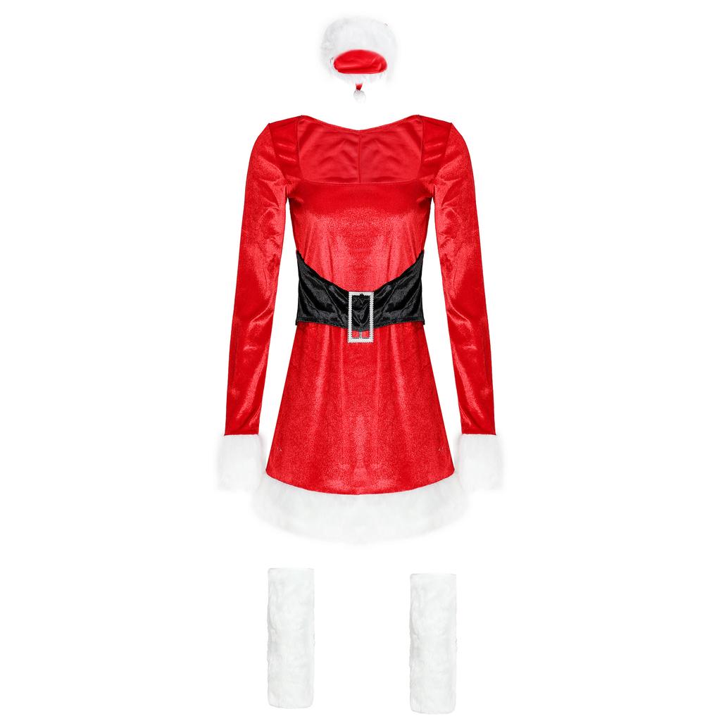 European Beautiful Women's Long-sleeved Sexy Christmas Clothing, Christmas Clothing, New Year's Eve Stage Performance Christmas Clothing