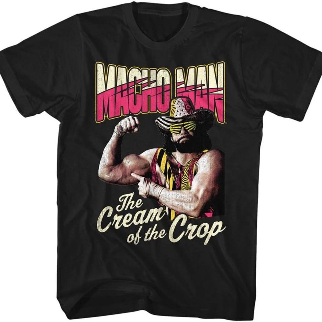 American Classics Macho Man Cream of The Crop Black Adult T-Shirt Tee