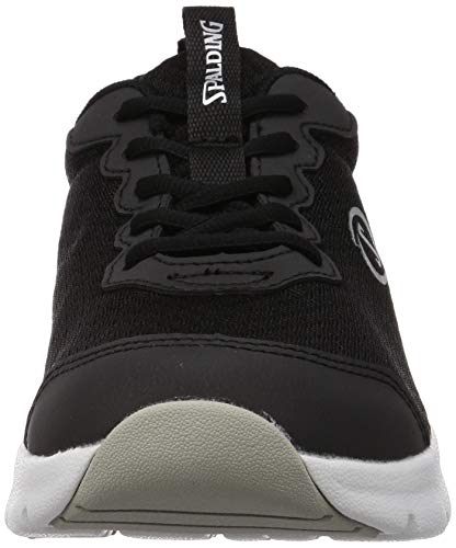 SPALDING Women's 5E JIN 3750 Walking Shoes, Wide Width, Lightweight, Size 24.0 Cm, Black