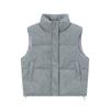 Short Down Cotton Vest Women's Korean Fashion Stand-up Sleeveless Zipper Student Vest Jacket Black Gray Waistcoat Tide