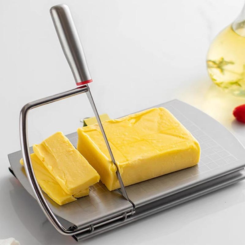 Cheese Slicer Board With Metal Blade Stainless Steel Cheese Cutter With Scale Incisive Cheese Slicer With Wood Handle Knife Fork