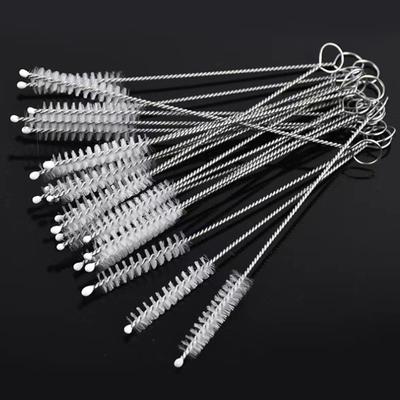 Pipet Temizleme Fırçası Kiti Pipet Tüpü Boru Temizleyici Naylon Paslanmaz Çelik Uzun Saplı Temizleme Fırçaları Pipetler İçin