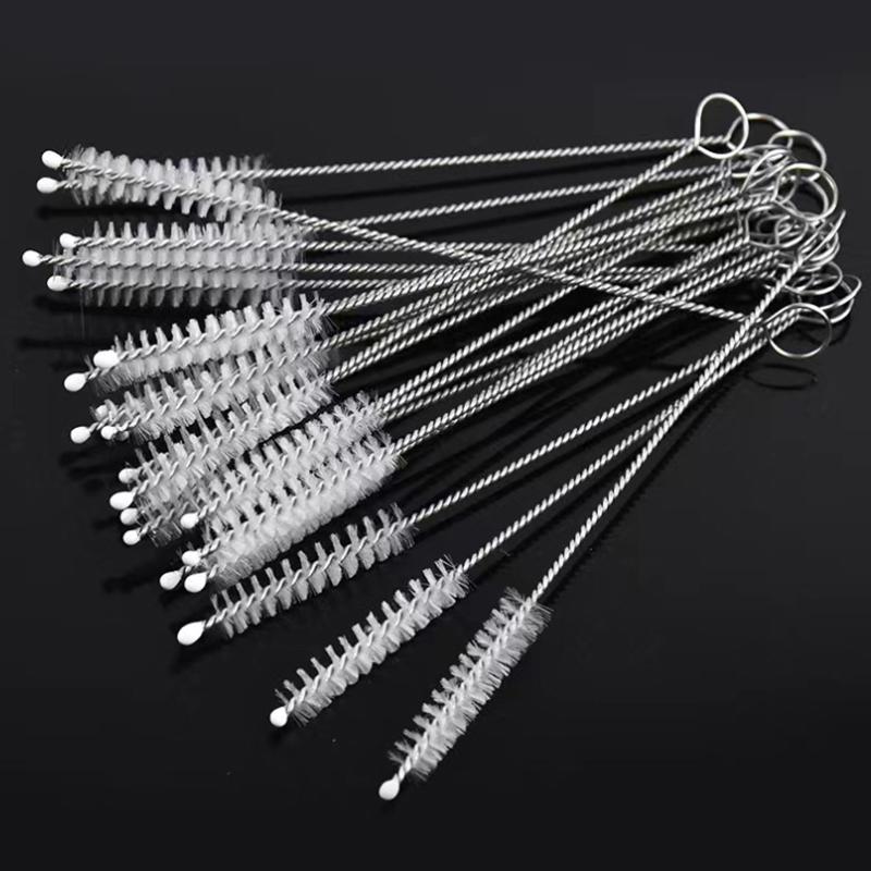 Drinking Straw Cleaning Brush Kit Straw Tube Pipe Cleaner Nylon Stainless Steel Long Handle Cleaning Brushes For Straws
