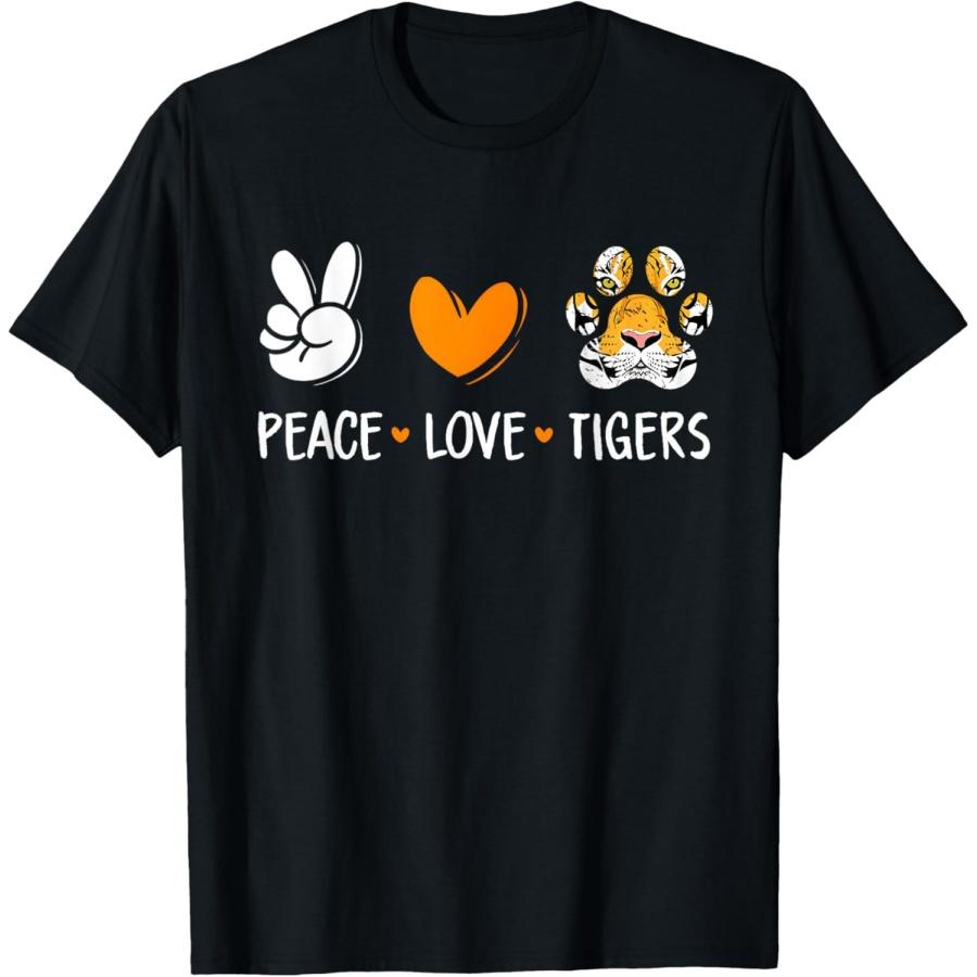

Peace Love Tigers Paw Wild Animal Lover Men Women Kids T-Shirt XXXXXL чёрный