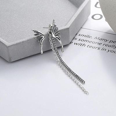 925 Sterling Silver Earrings Romance Two-Tone Angel E028 Unique