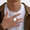 Lucky Leaf Necklaces for Men Women,Stainless Steel Four Leaf Clover Pendant Necklaces,Stylish Causal Jewelry Gifts