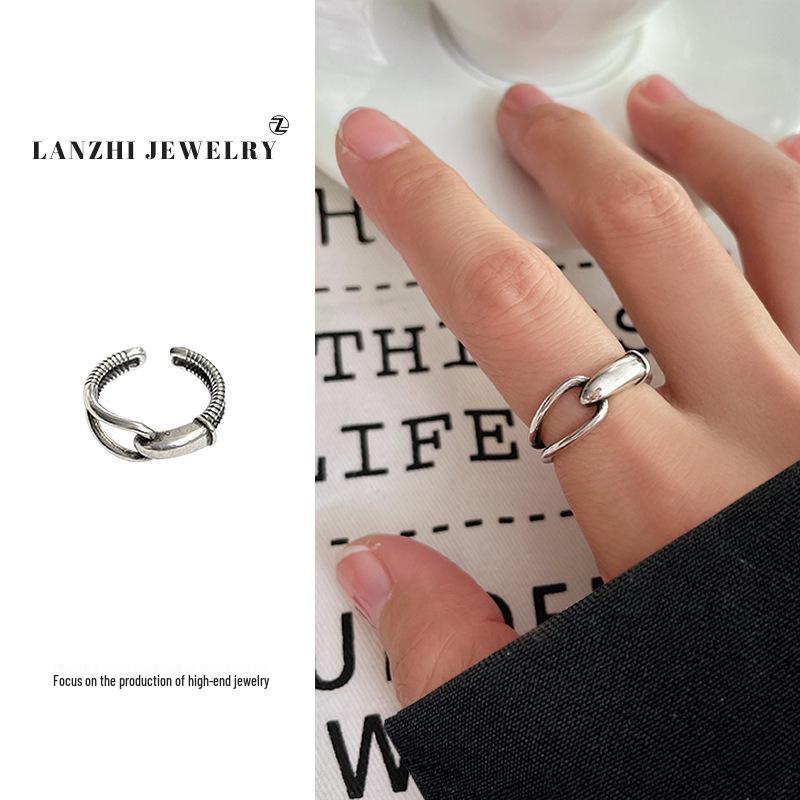 

Открытое кольцо Lan Zhi из стерлингового серебра 925 пробы – Простой, шикарный, не тускнеющий стиль для женщин Adjustable Open