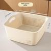 Food Grade Plastic Dual Layer Drain Basket Fine Drain Holes Kitchen Colander Set For Washing Fruits& Vegetables