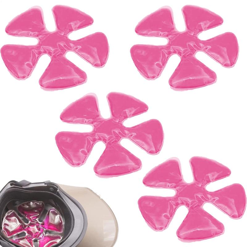 Reusable Cooling Gel Ice Packs For Outdoor Sports Hat Cooling Pad Breathable Helmet Cool Liner Accessories розовый