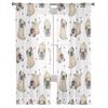 Cartoon Bulldog Love Window Treatment Tulle Modern Sheer Curtains for Kitchen Living Room the Bedroom Curtains Decoration