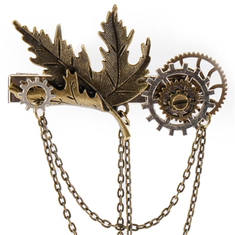 Broche Vintage avec Engrenage Broche Steampunk Épinglette Multi-usage Barrettes à Cheveux Femmes Pince à Cheveux Décorative Bijoux de Cheveux Style Punk