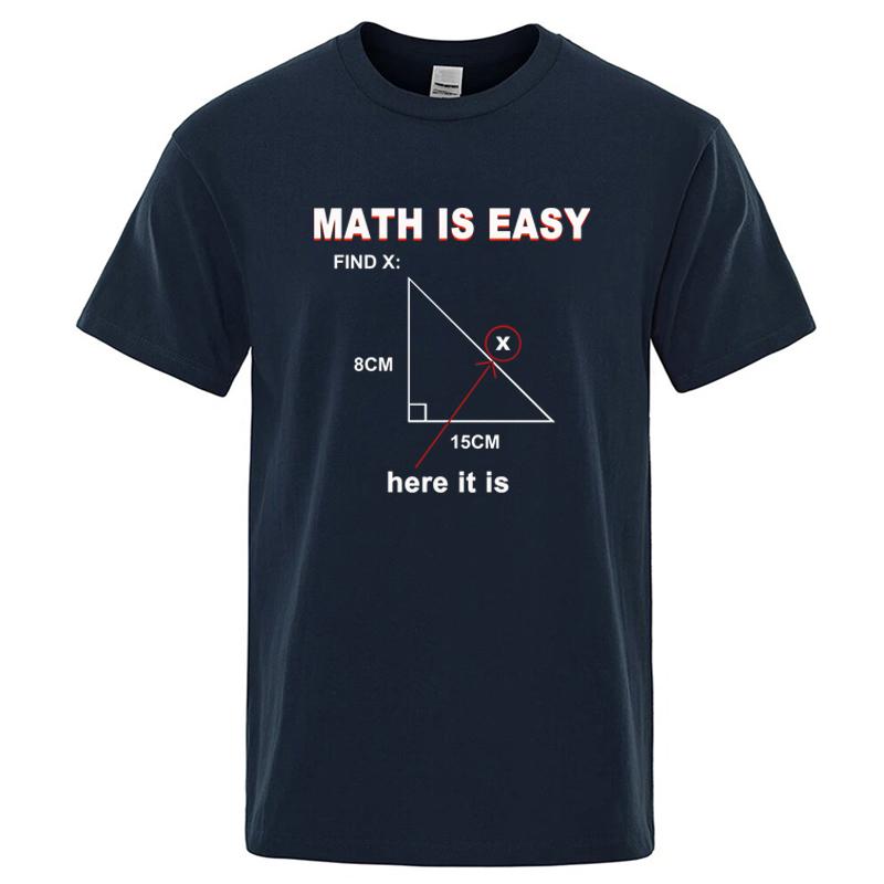 Mens High Quality Tshirt 100 Cotton Casual Funny Math Print Cool Loose Oneck T Shirt for Men Short Sleeve Tshirt Male Tops
