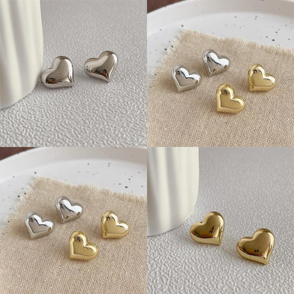 Stylish Ins Trendy Heart Earrings In Gold And Silver Unique Vintage Jewelry For Women