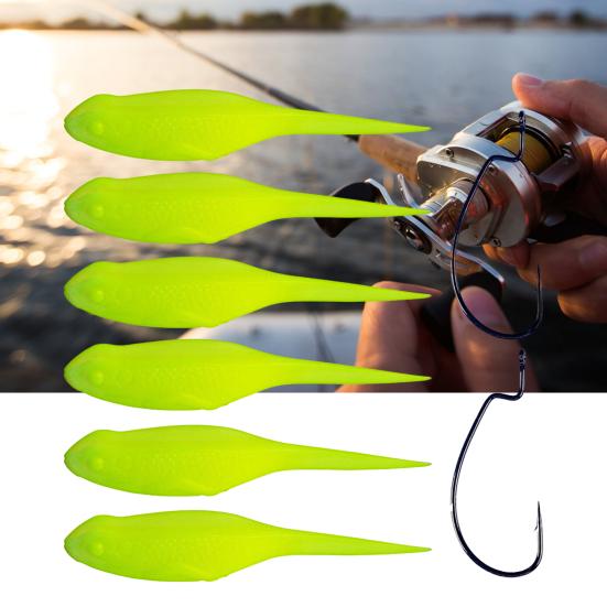 

6 шт. 10 г / 13 г Дизайн моделирования Реалистичный рыбий глаз Яркие цветные мягкие приманки Мягкие силиконовые рыболовные черви Плавательные приманки с крючками Рыболовные снасти