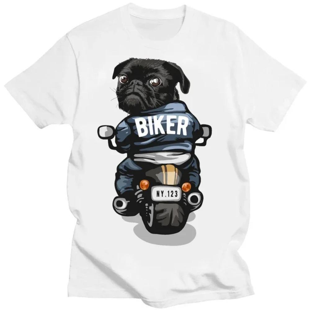 Cool Motorcycle Dog T Shirt Fun Animal Dog Custom Graphic T-shirt T Shirt for Men Women Casual Clothing Tees Tops Ropa Hombre