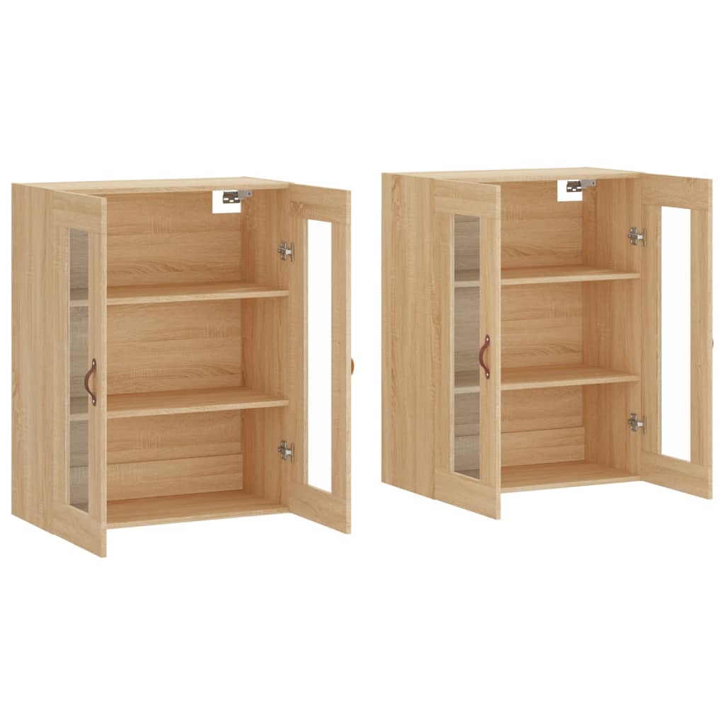 Wall Cabinets 2 pcs Sonoma Oak Wood Based Material