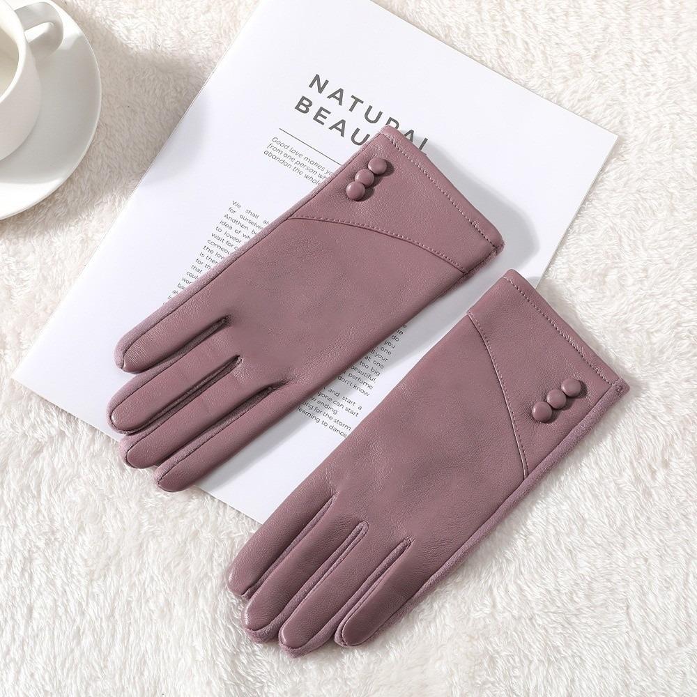 

Touchable Screen Touch Screen Gloves PU Leather Driving Mittens New Skiing Gloves Women