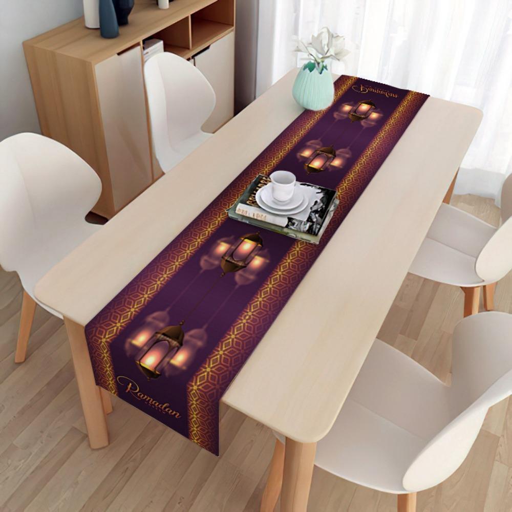 2 Stück Lange Leinen Feiertags Dekorative Tischdecke Staubtuch Platzset