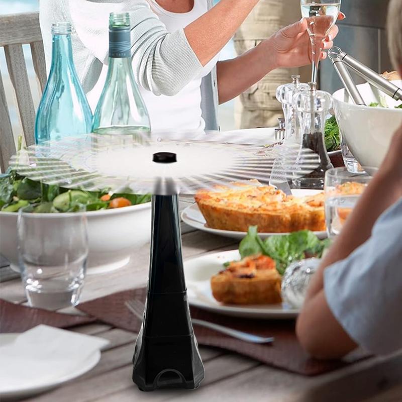 Set de 2, Ventilatoare electrice pentru omorât muște, Funcționează pe baterii, Potrivite pentru mese în interior sau exterior, Perfecte pentru picnicuri și utilizarea la masă. Ideal pentru Grătare, Evenimente,