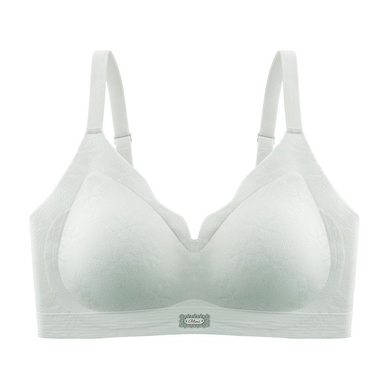 

Женское нижнее белье Собирающий бюстгальтер Бесшовный бюстгальтер На шнуровке Пара Кружевная чашка Лицо Антипровисающий бюстгальтер Пуш-ап бюстгальтер XL зелёный