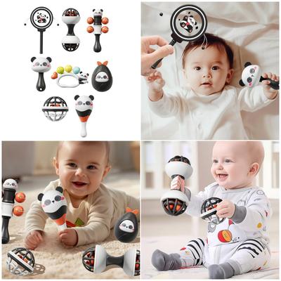 Handheld Baby Cartoon Panda Baby Shaker Toy for Hearing Sensory Stimulation Infant Toy Rattle Panda Shaker