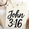 Comfort Colors John 3:16 Shirt, Christian Bible Verse Tee