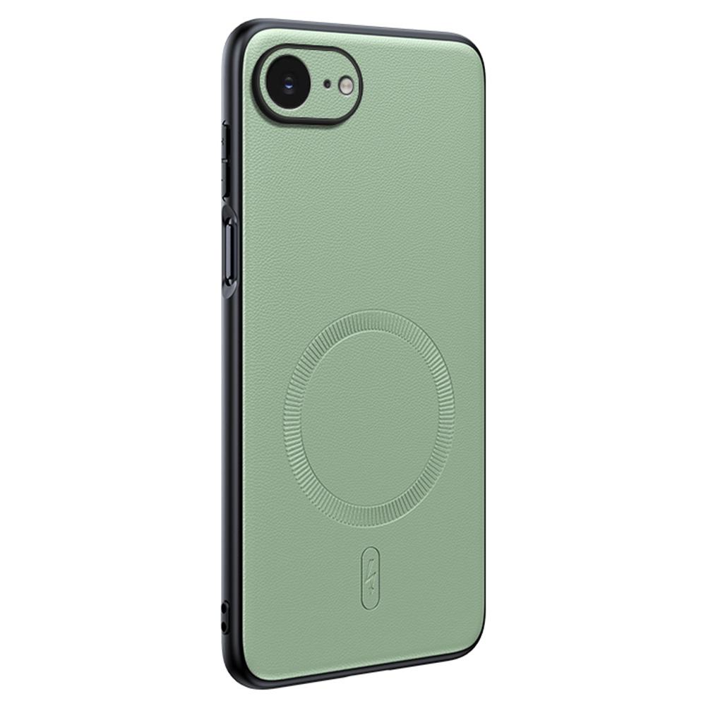 For iPhone 16e Case Compatible with MagSafe Leather Coated TPU+PC Phone Cover