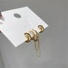 4Stk/Set Neues Design Goldfarbenes Metall Geometrisch Unregelmäßig Quaste Kette Clip Ohrringe Für Frauen Nicht Durchgestochenes Ohr Knorpelclip