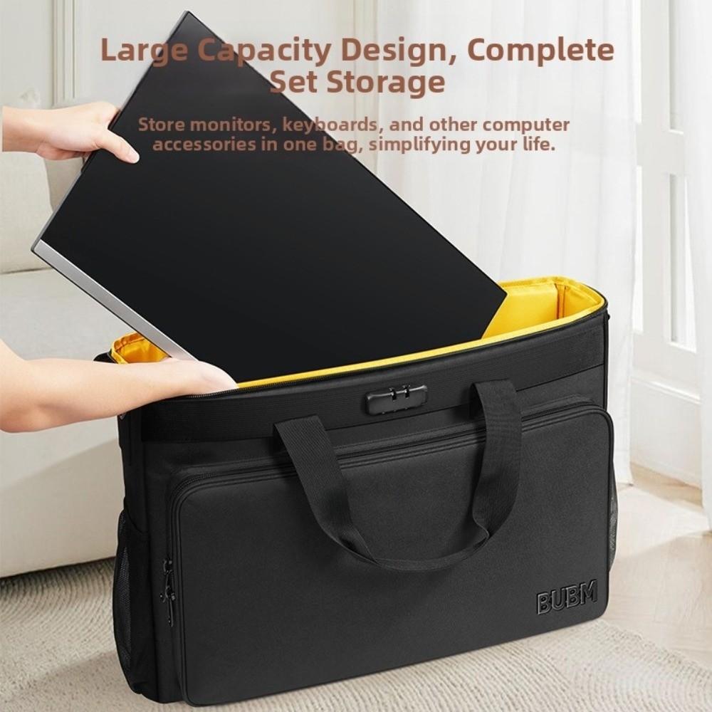 Large Capacity Computer Monitor Storage Bag Wear Resistant Padded Shoulder Bag Desktop PC