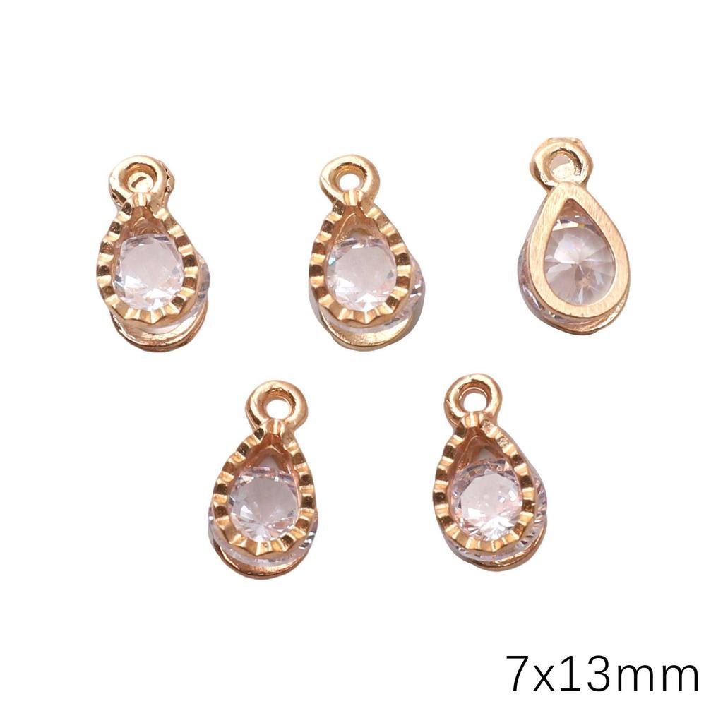 Alloy Charms Inlaid Zircon Heart Star Rhinestone Pendant Accessory For DIY Earring Necklace Accessories