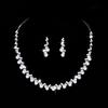 Hochzeit Silber Accessoires mit Perlen Krallenkette Ohrringe Halskette Set