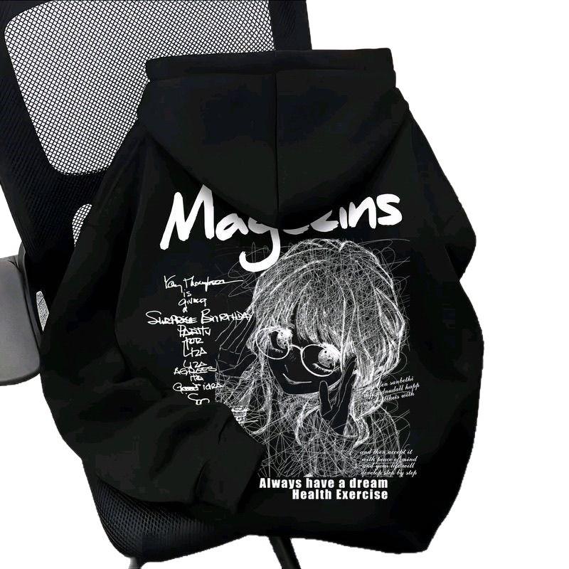 American Heavyweight Hoodie - Anime Incense Flower Bloom Print for Couples