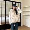 Europe, America, autumn and winter new down cotton vest women's small hooded loose short puff vest cotton vest